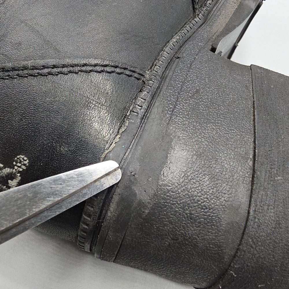 Jack Daniels Boots Old NO. 7 Leather Combat Boots Women Size 8.5 Chunky Side Zip - Picture 6 of 11